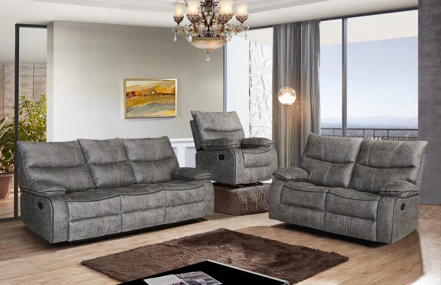 

    
Contemporary Gray Wood Reclining Living Room Set 2PCS McFerran SF1009 SF1009-S-2PCS

