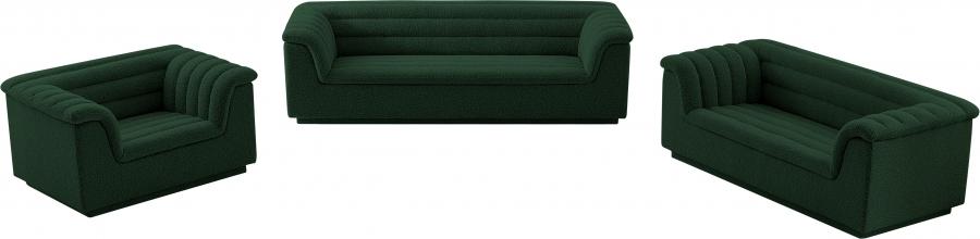 

    
Contemporary Green Engineered Wood Living Room Set 2PCS Meridian Furniture Cascade 191Green-S-2PCS
