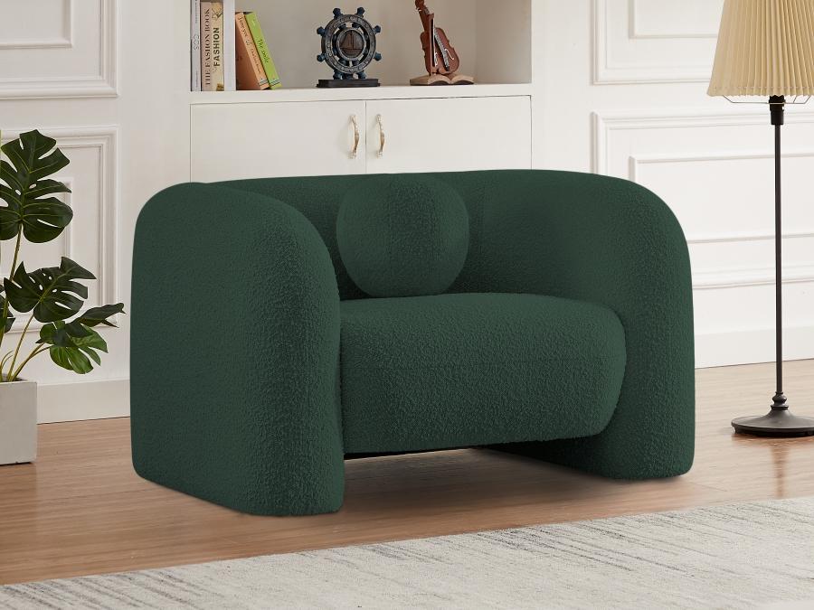 

    
 Shop  Contemporary Green Engineered Wood Living Room Set 3PCS Meridian Furniture Emory 139Green-S-3PCS
