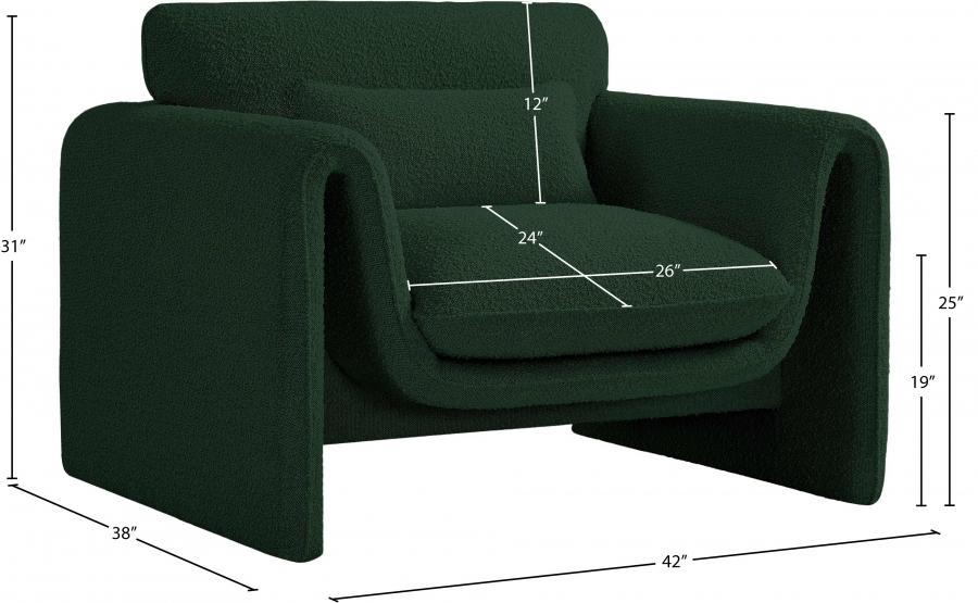 

    
 Photo  Contemporary Green Engineered Wood Living Room Set 3PCS Meridian Furniture Stylus 198Green-S-3PCS
