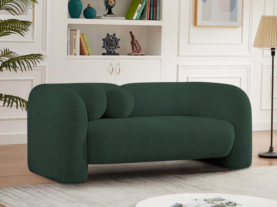 

    
Contemporary Green Engineered Wood Loveseat Meridian Furniture Emory 139Green-L
