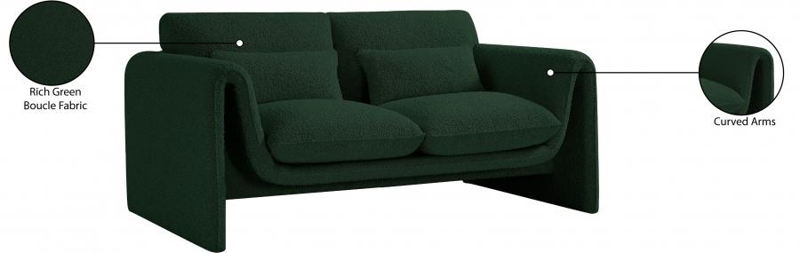 

    
198Green-L Contemporary Green Engineered Wood Loveseat Meridian Furniture Stylus 198Green-L
