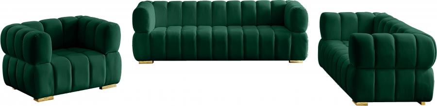 

    
Contemporary Green Engineered Wood Sofa Meridian Furniture Gwen 670Green-S
