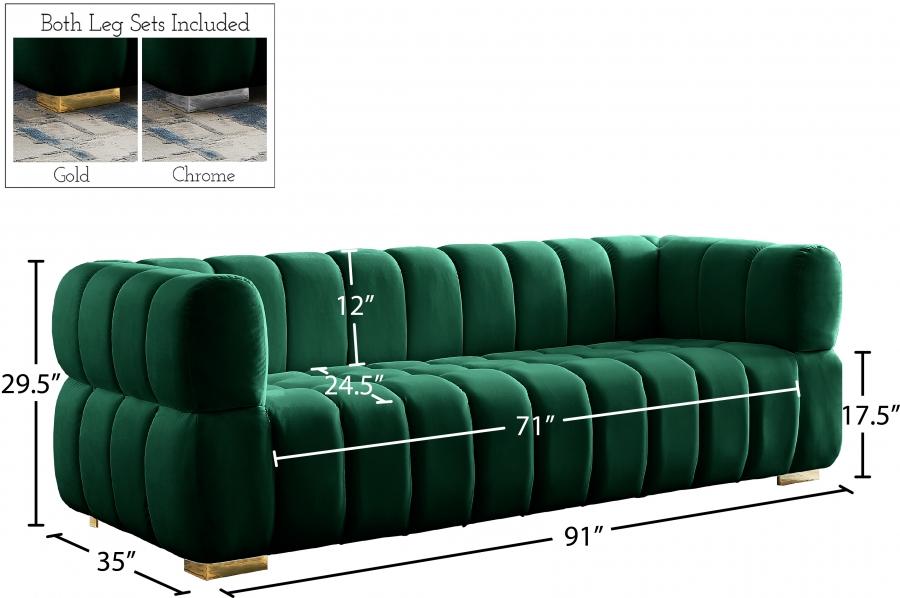 

    
 Photo  Contemporary Green Engineered Wood Sofa Meridian Furniture Gwen 670Green-S
