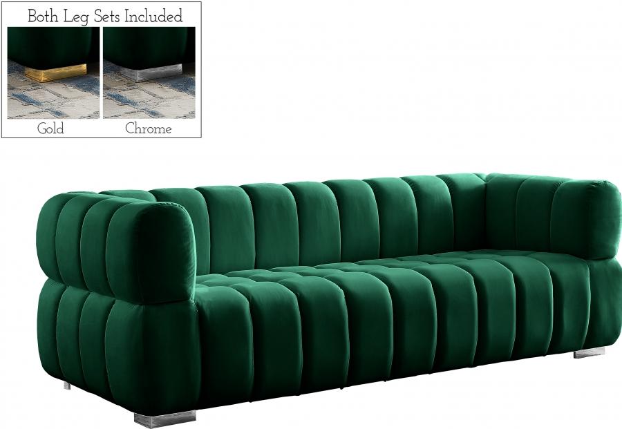 

    
Contemporary Green Engineered Wood Sofa Meridian Furniture Gwen 670Green-S
