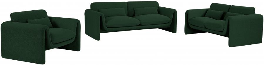 

    
 Order  Contemporary Green Engineered Wood Sofa Meridian Furniture Stylus 198Green-S
