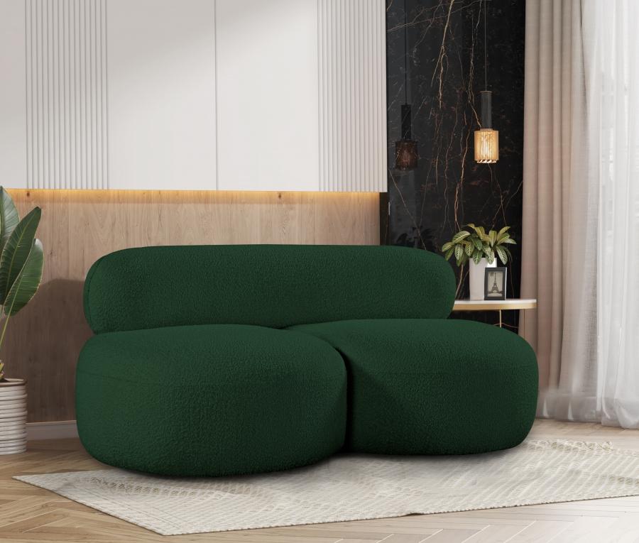 

    
Contemporary Green Eucalyptus Wood Loveseat Meridian Furniture Venti 140Green-L

