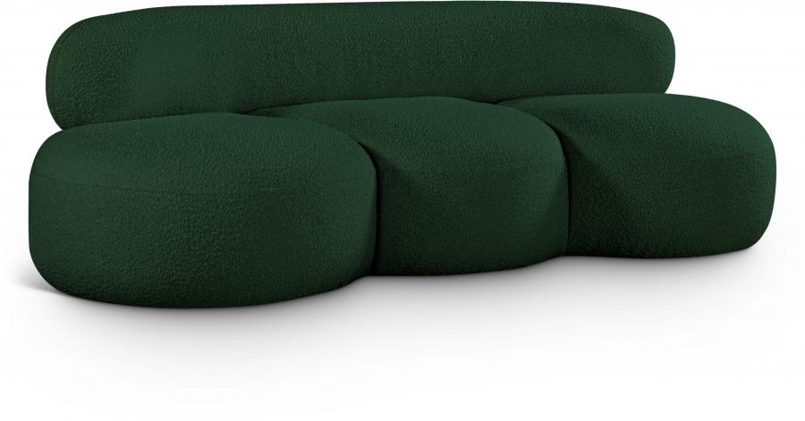 

    
Contemporary Green Eucalyptus Wood Sofa Meridian Furniture Venti 140Green-S
