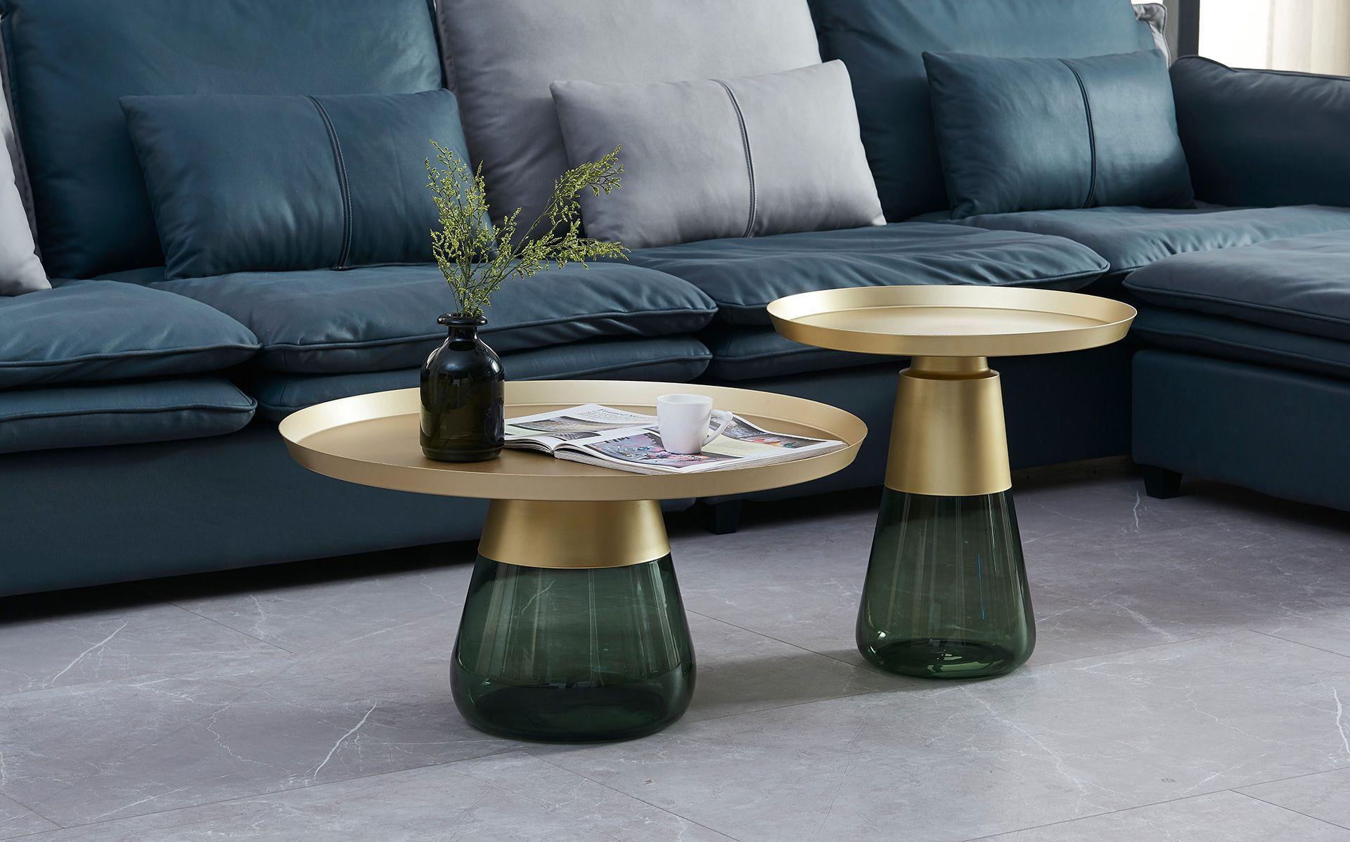 

    
Contemporary Green Glass and Metal Coffee Table Set 2Pcs American Eagle CT-W9321-GREEN-CT
