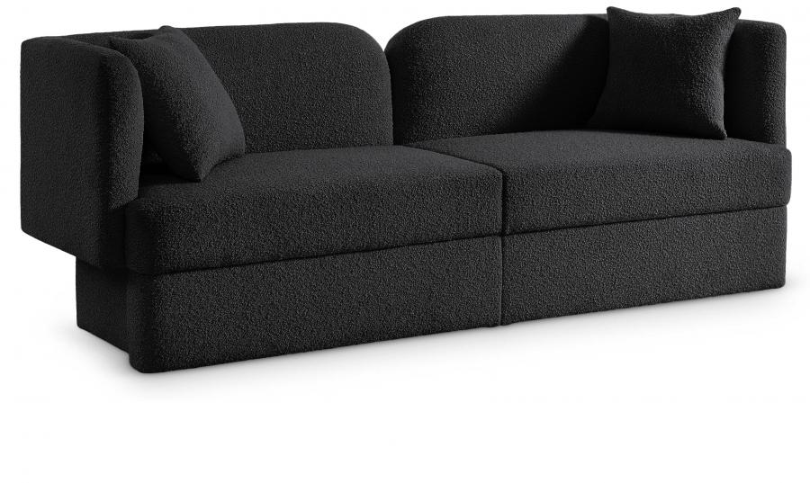 Contemporary Sofa and Loveseat Set Marcel Living Room Set 2PCS 616Black-S-2PCS 616Black-S-2PCS in Black 