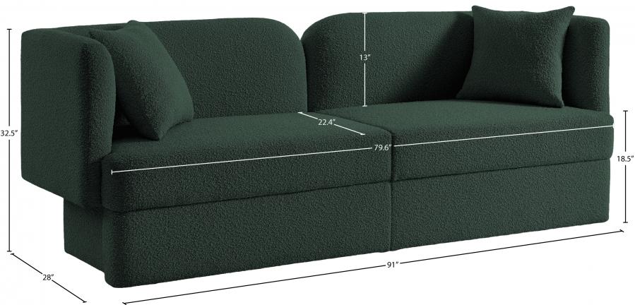 

    
616Green-S Contemporary Green Wood Fabric Sofa Meridian Furniture Marcel 616Green-S
