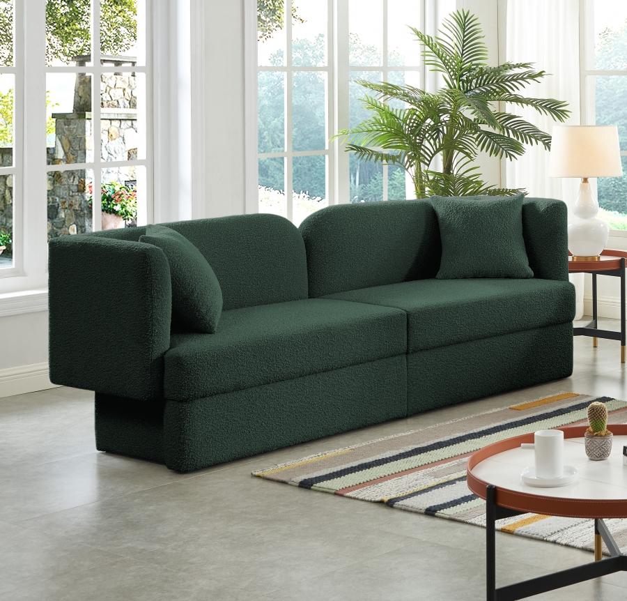

    
Contemporary Green Wood Fabric Sofa Meridian Furniture Marcel 616Green-S
