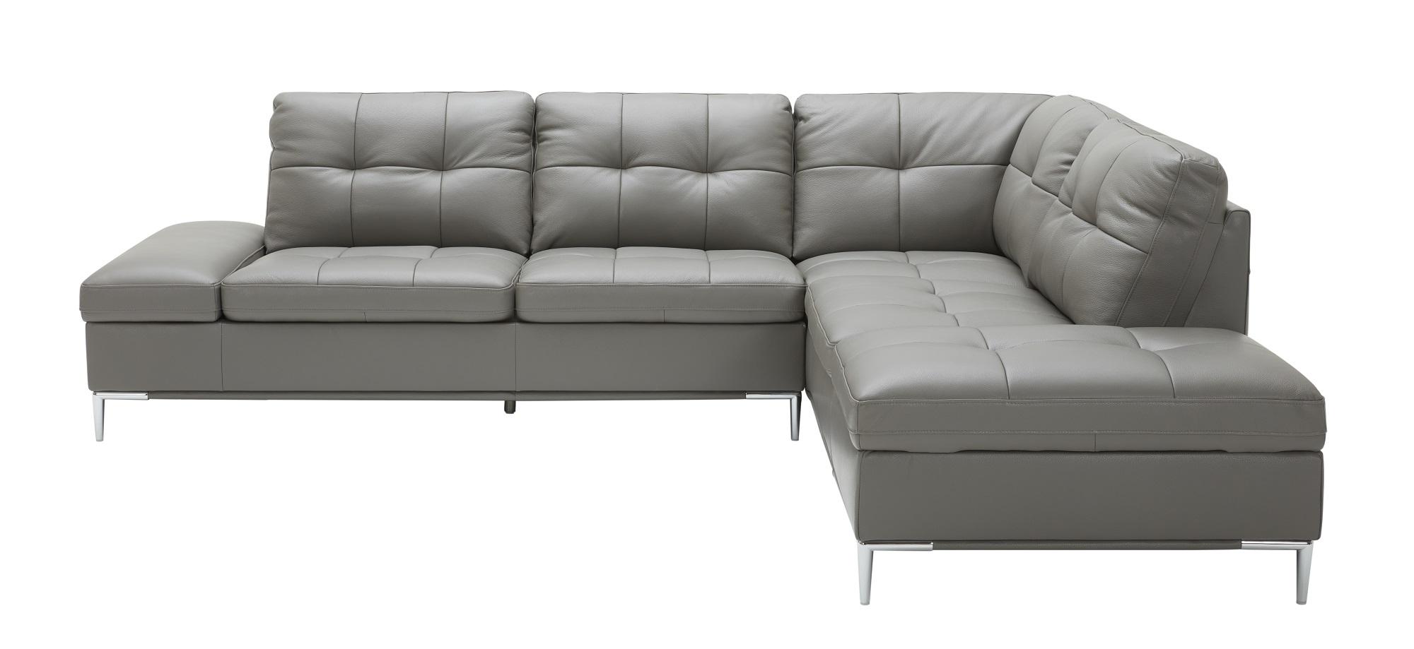 Contemporary Sectional Sofa Leonardo SKU 18996 in Gray Leather