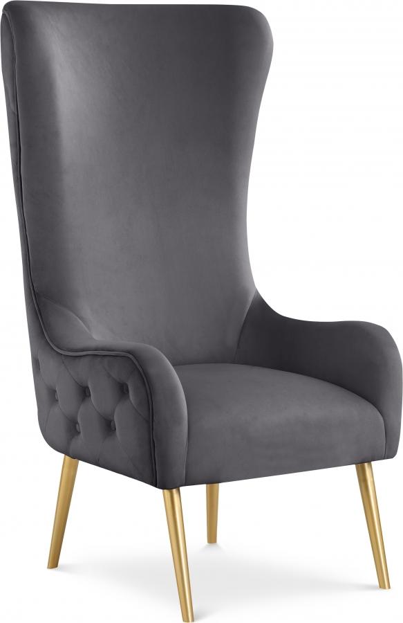 

    
Contemporary Grey Metal/Velvet Accent Chair Meridian Furniture Alexander 536Grey
