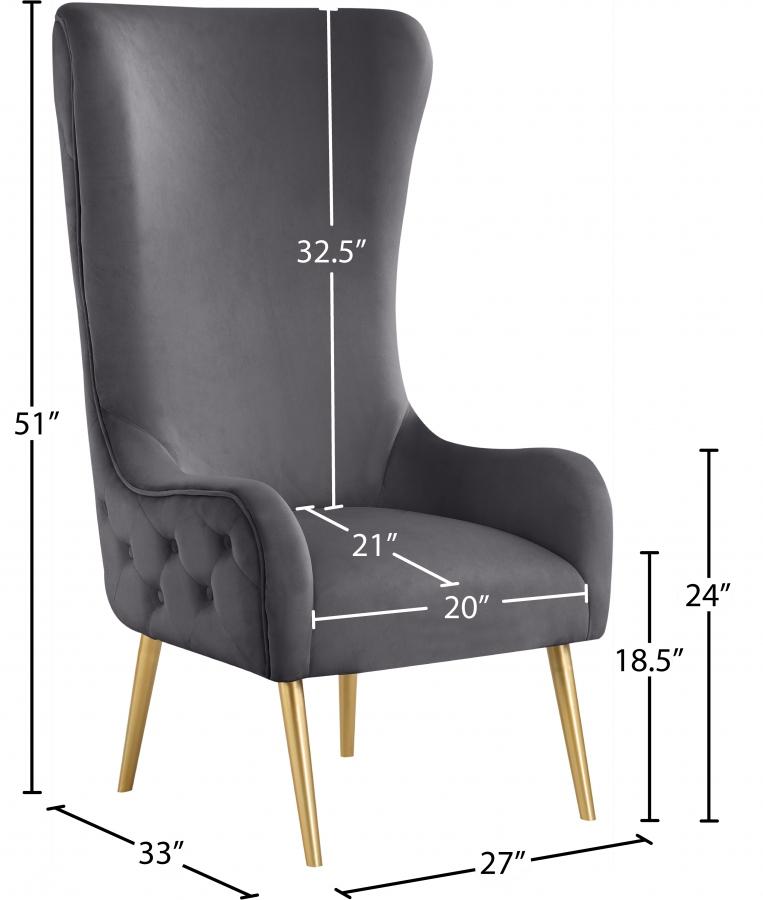 

    
536Grey Contemporary Grey Metal/Velvet Accent Chair Meridian Furniture Alexander 536Grey
