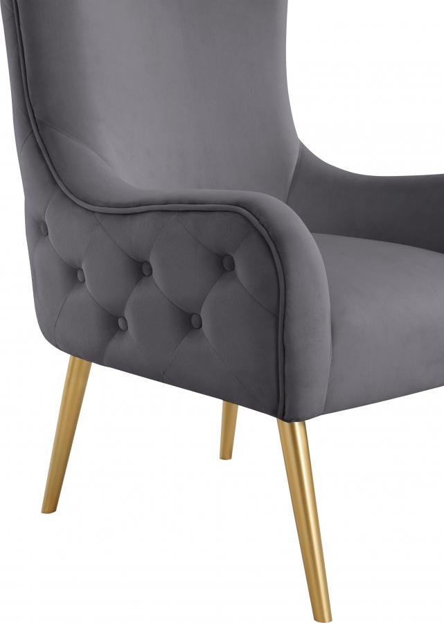 

        
Meridian Furniture Alexander Accent Chair 536Grey Accent Chair Gray/Gold Velvet 16546879859859
