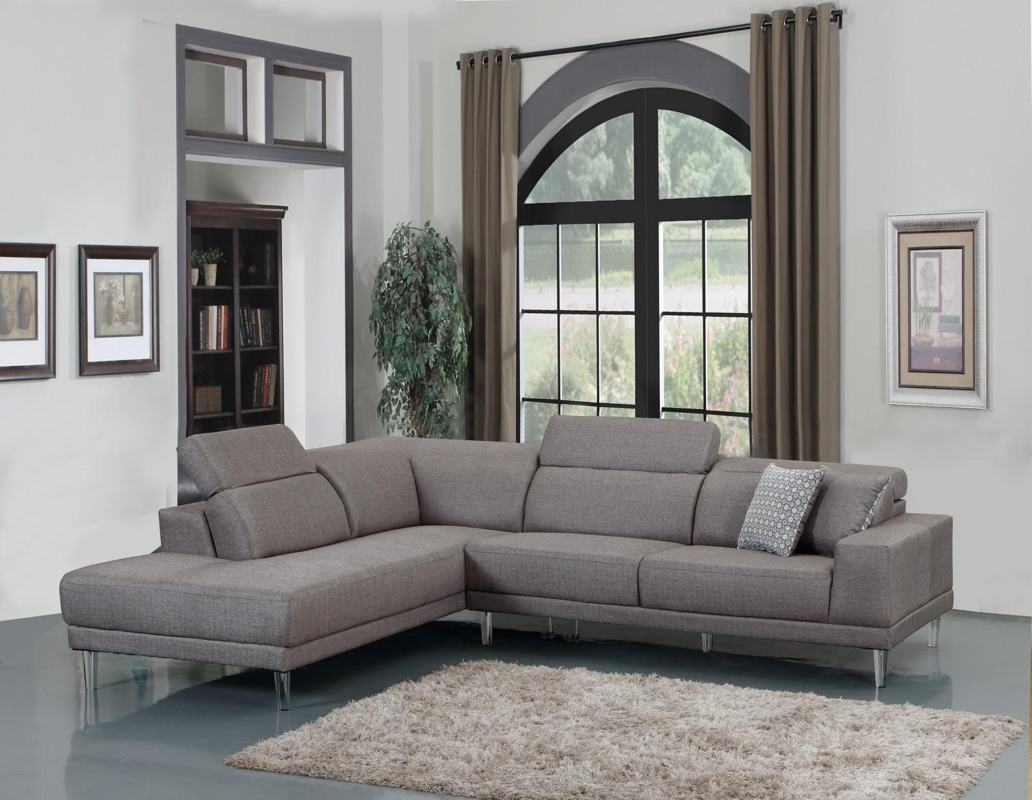

    
Contemporary Grey Microfiber Sectional LAF Global United 632
