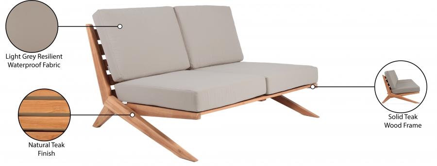 

                    
Buy Contemporary Grey Wood Fabric Patio Loveseat Meridian Furniture Tahiti 351Grey-L
