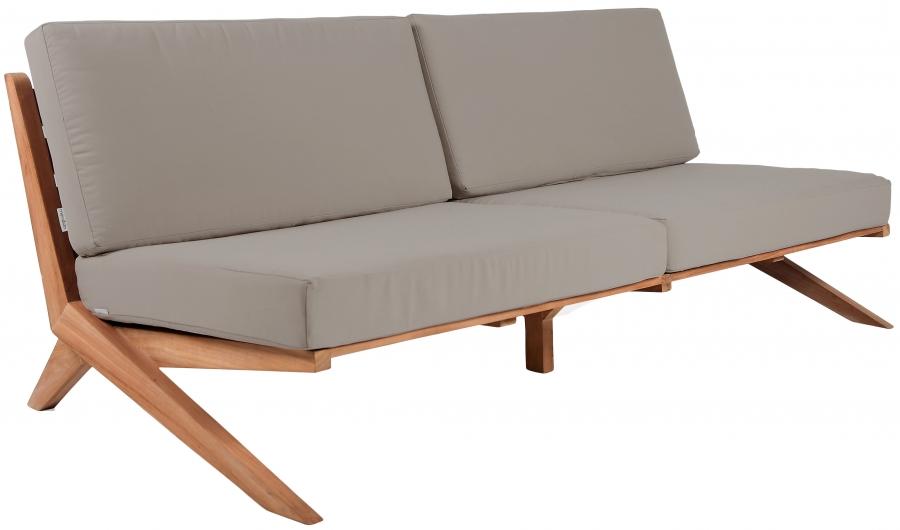

    
Contemporary Grey Wood Fabric Patio Sofa Meridian Furniture Tahiti 351Grey-S
