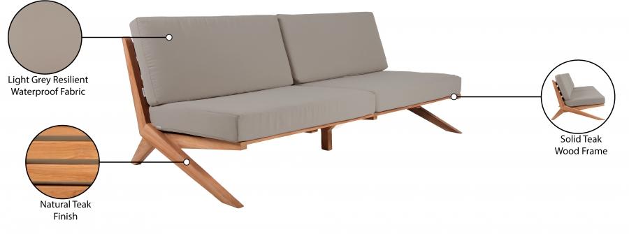 

    
 Order  Contemporary Grey Wood Fabric Patio Sofa Set 2PCS Meridian Furniture Tahiti 351Grey-S-2PCS
