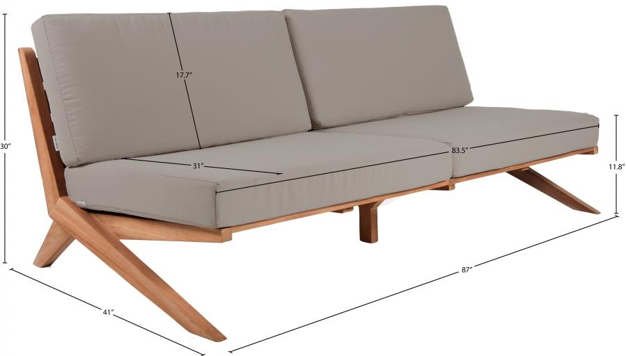 

    
 Order  Contemporary Grey Wood Fabric Patio Sofa Set 4PCS Meridian Furniture Tahiti 351Grey-S-4PCS
