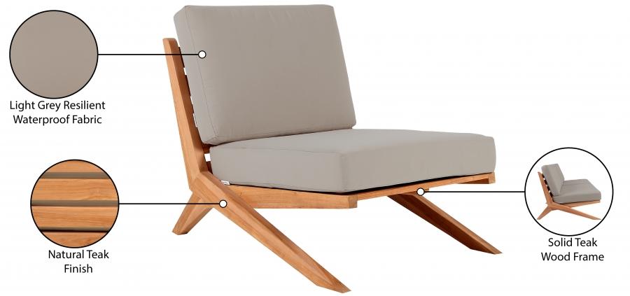 

                    
Buy Contemporary Grey Wood Fabric Patio Sofa Set 4PCS Meridian Furniture Tahiti 351Grey-S-4PCS
