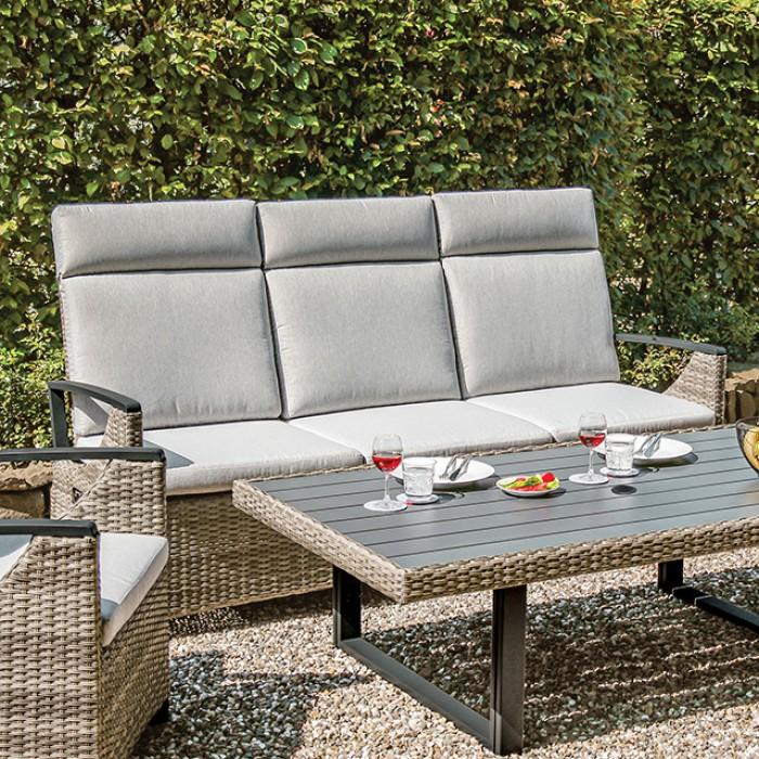 

    
Contemporary Gun Metal/Brown/Gray Aluminum Patio Coffee Table Furniture of America Antigua GM-1003
