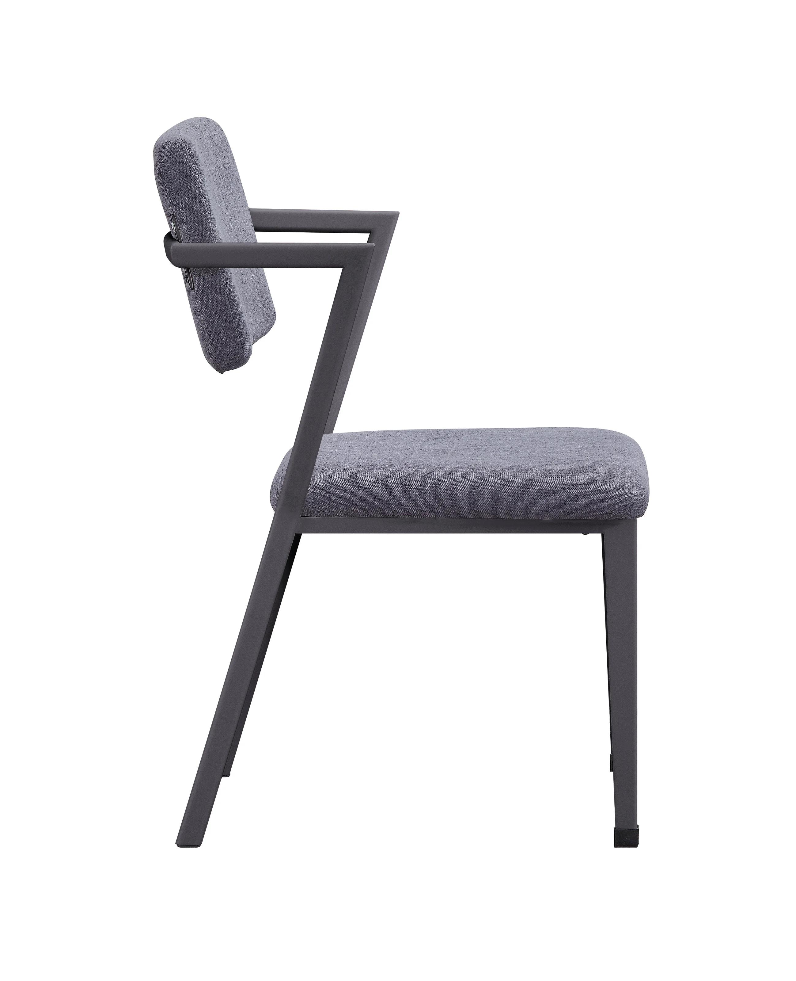Contemporary Chair Cargo 37898 in Gunmetal Fabric
