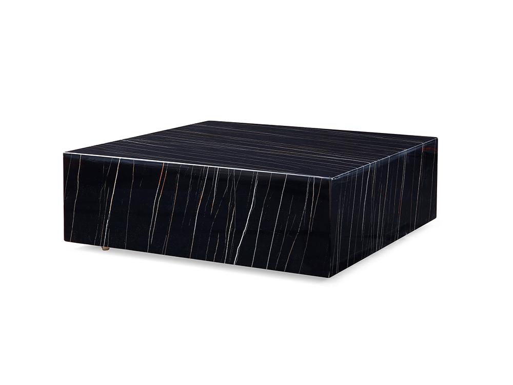 

    
Contemporary High Gloss Black Marble Coffee Table WhiteLine CT1667-BLK Cube
