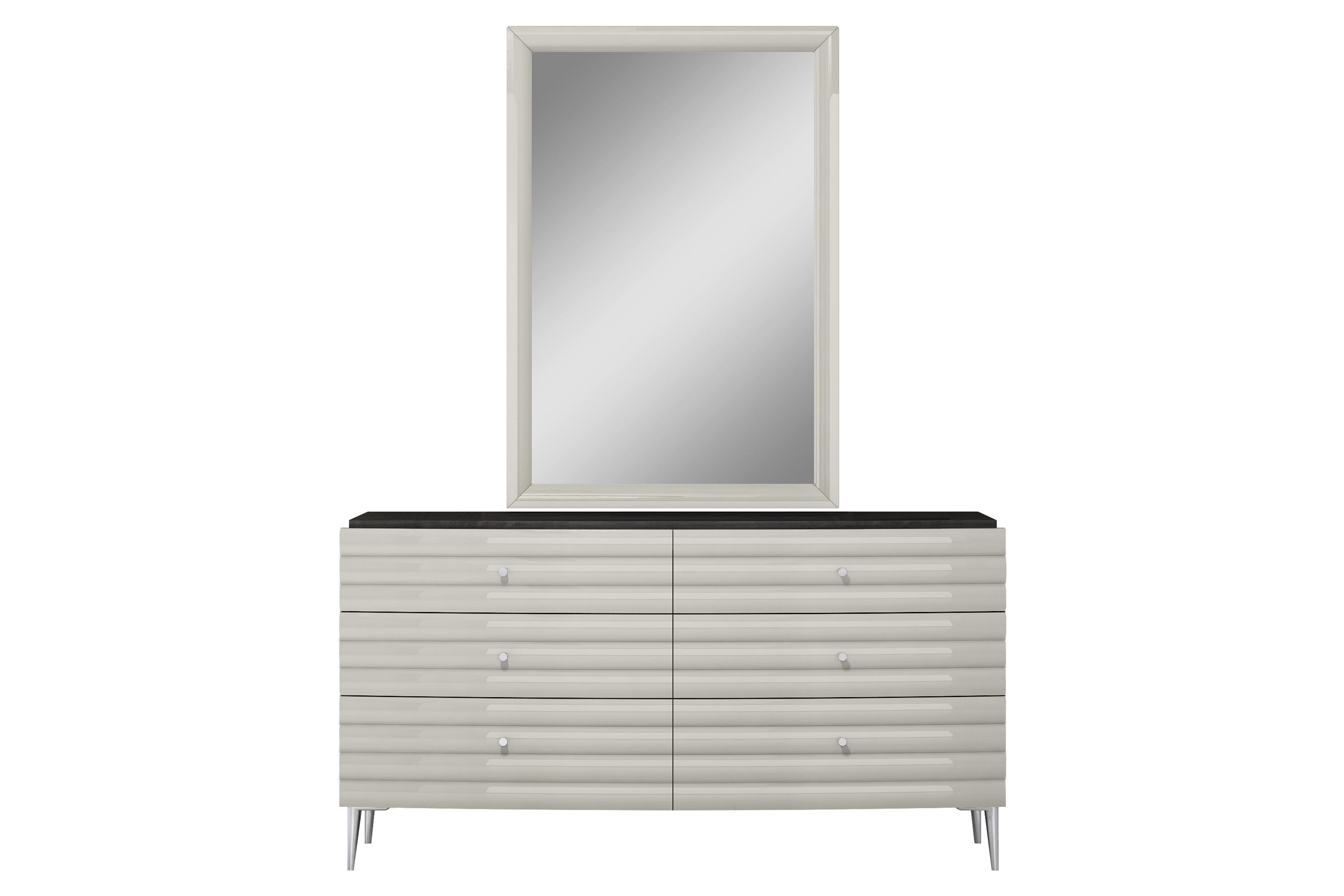 

    
Contemporary High Gloss Dark Gray Solid Wood Dresser w/Mirror WhiteLine DR1752-DGRY/LGRY Pino
