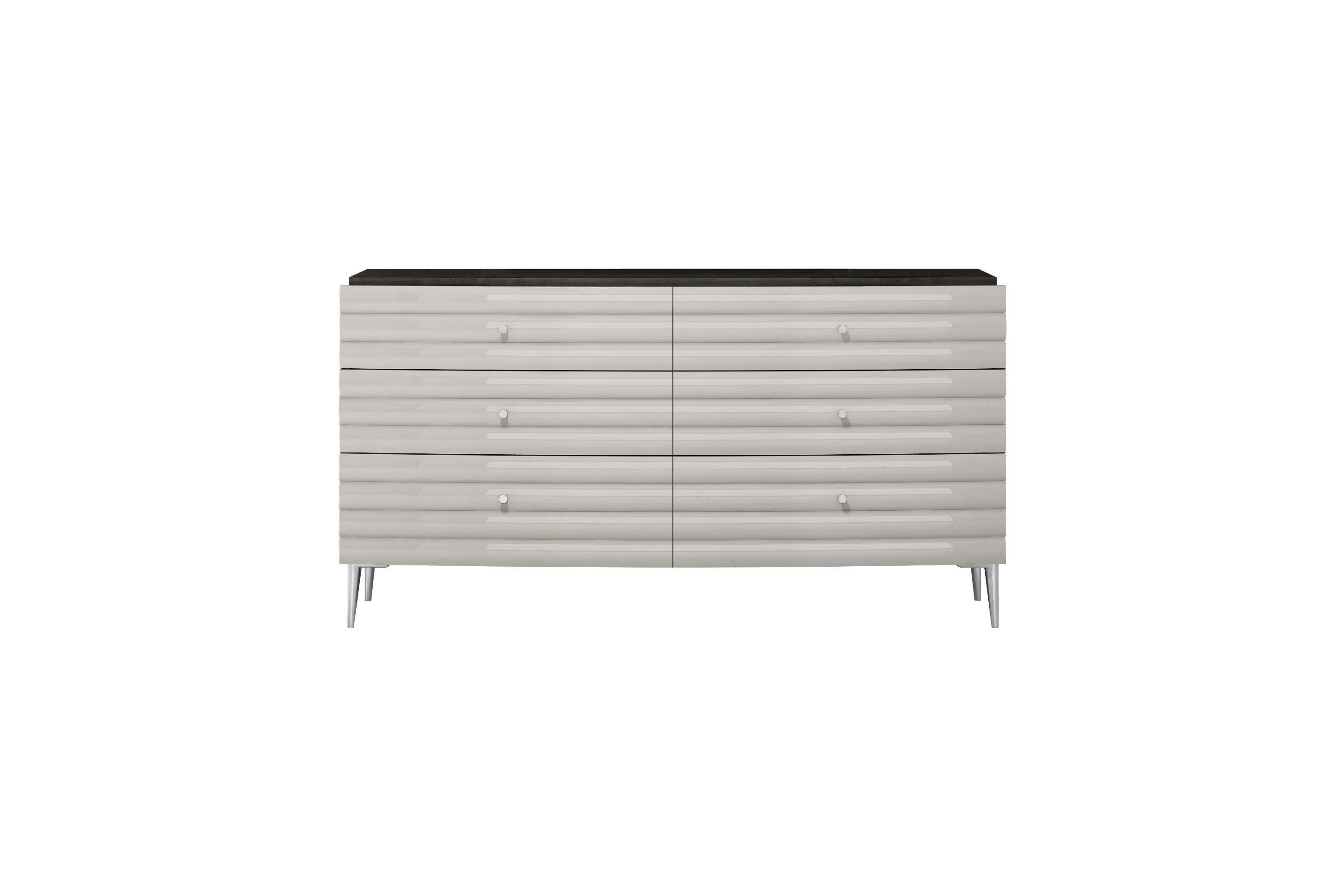 Contemporary Dresser DR1752-DGRY/LGRY Pino DR1752-DGRY/LGRY in Dark Gray 