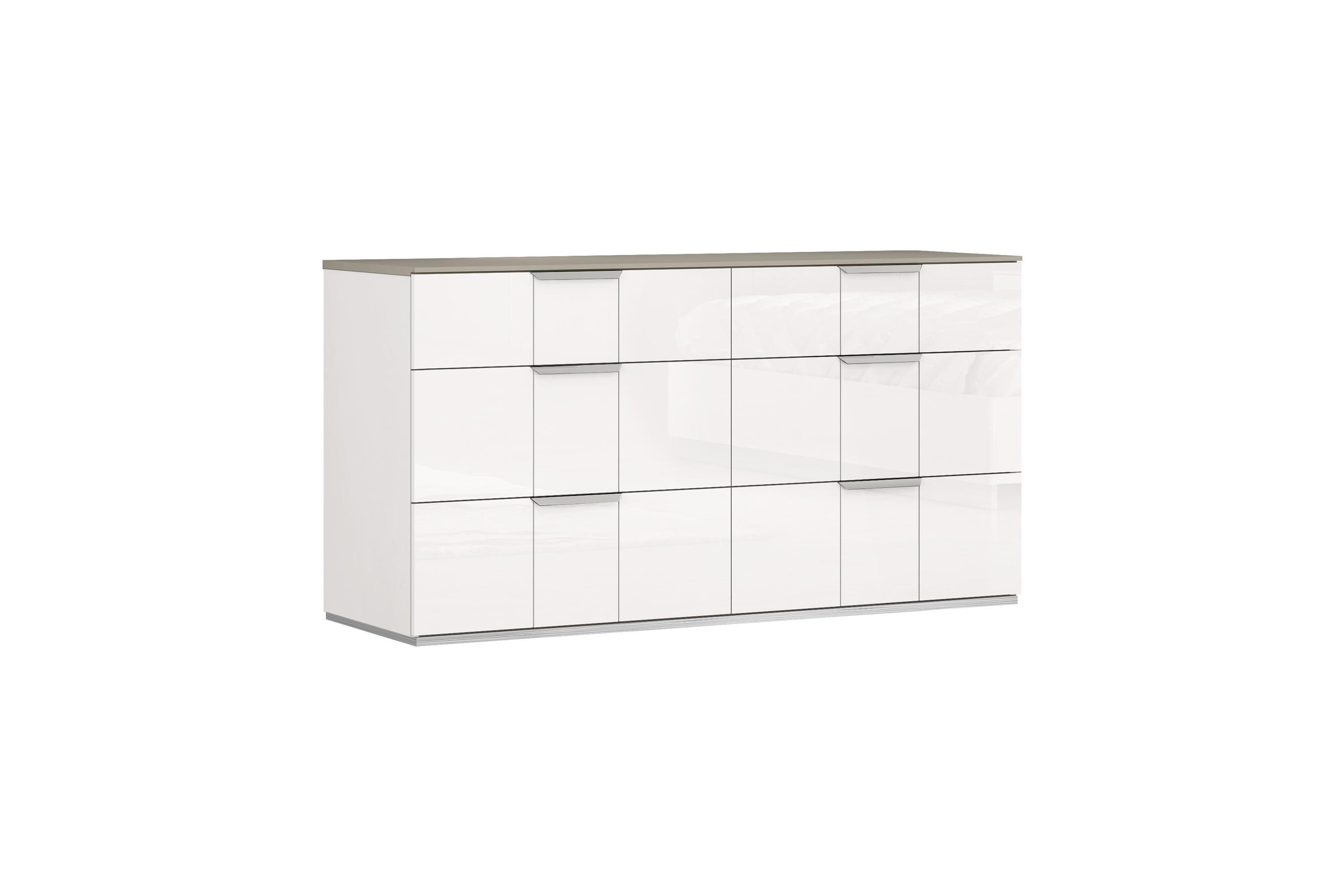 

    
Contemporary High Gloss White Solid Wood Dresser WhiteLine DR1723-WHT Daisy
