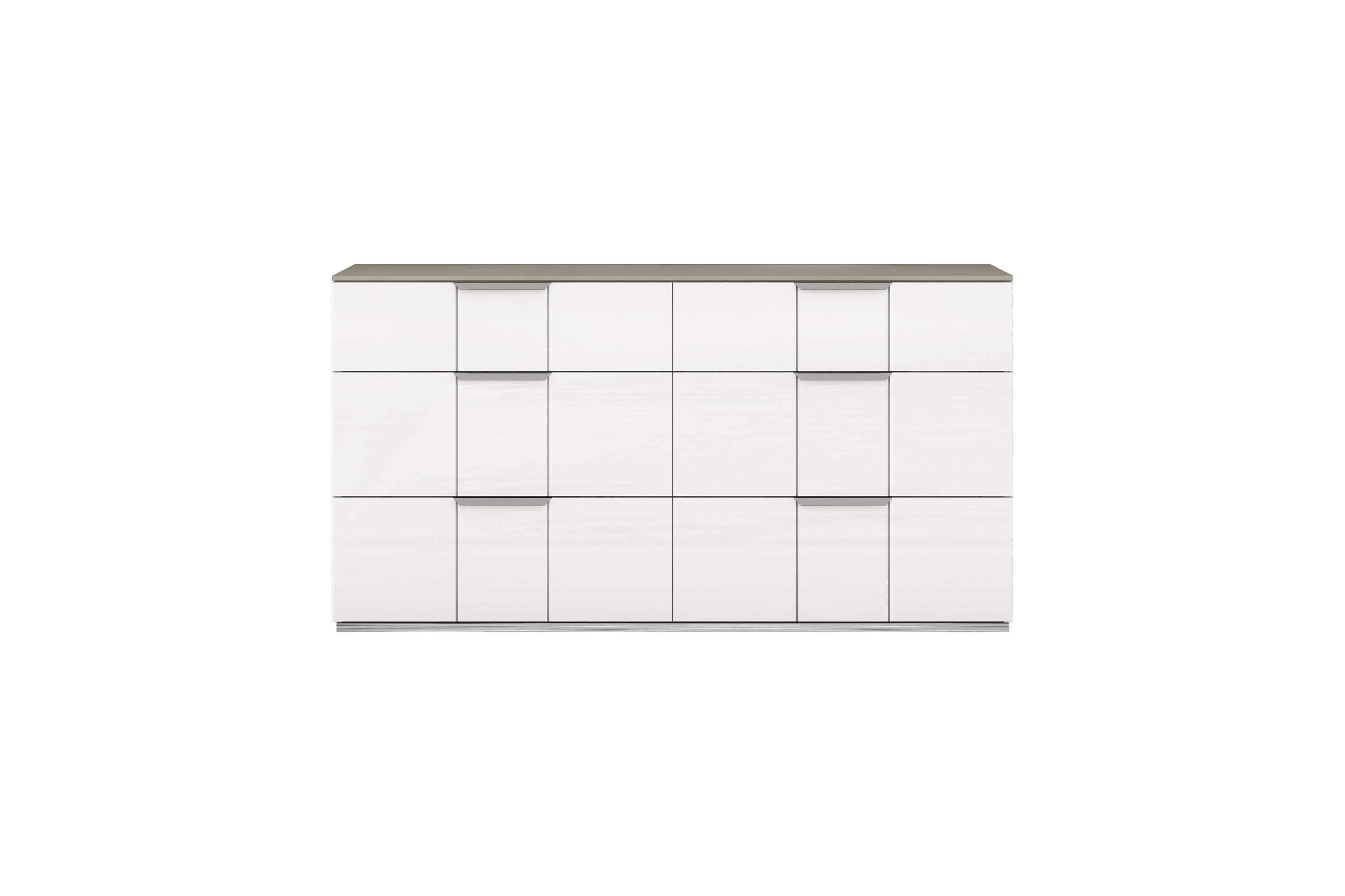 

    
Contemporary High Gloss White Solid Wood Dresser WhiteLine DR1723-WHT Daisy
