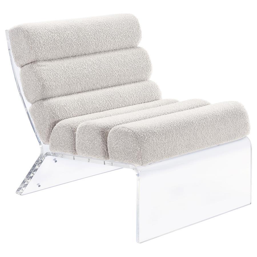 

    
Contemporary Ivory Acrylic Armless Chair Coaster Serreta 903161
