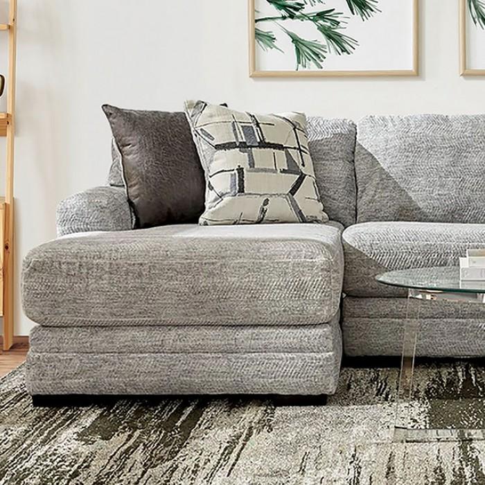 Contemporary Sectional Sofa and Ottoman SM5192-2PC Waltham & Walthamstow SM5192-2PC in Gray 