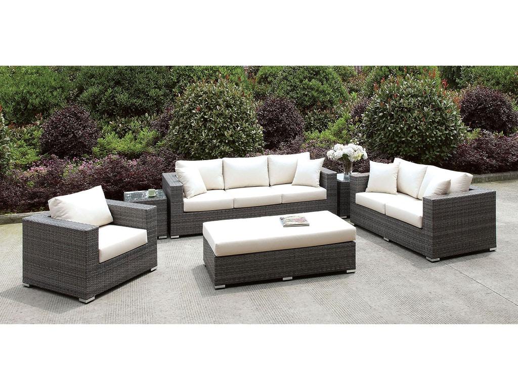 

    
Contemporary Ivory & Light Gray Wicker Sectional Sofa Set 6pcs Furniture of America CM-OS2128-SET17 Somani
