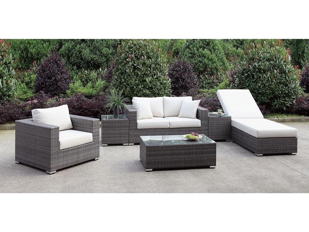

    
Contemporary Ivory & Light Gray Wicker Sectional Sofa Set 6pcs Furniture of America CM-OS2128-SET21 Somani

