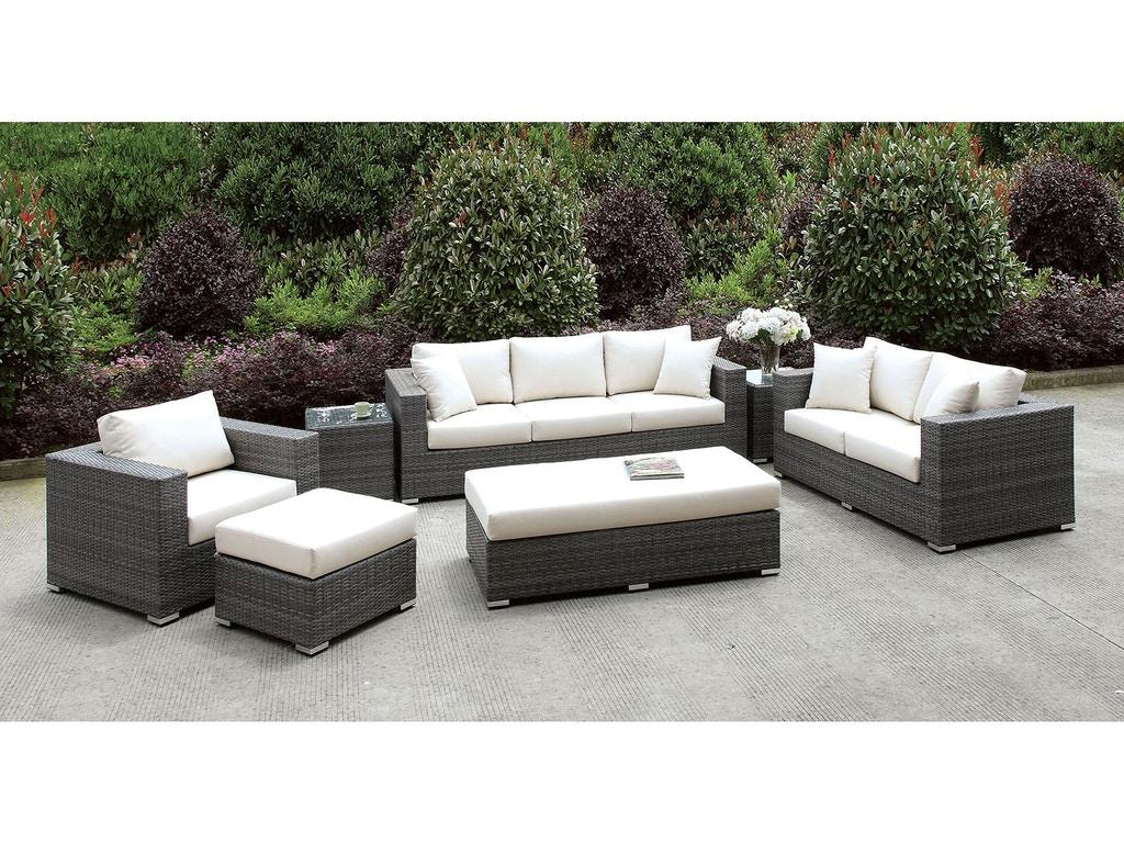 

    
Contemporary Ivory & Light Gray Wicker Sectional Sofa Set 7pcs Furniture of America CM-OS2128-SET16 Somani
