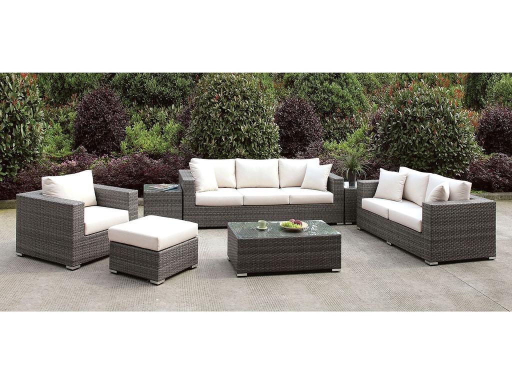 

    
Contemporary Ivory & Light Gray Wicker Sectional Sofa Set 7pcs Furniture of America CM-OS2128-SET18 Somani
