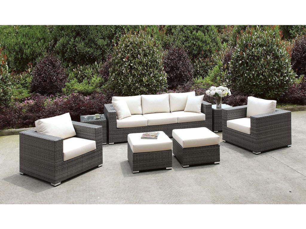 

    
Contemporary Ivory & Light Gray Wicker Sectional Sofa Set 7pcs Furniture of America CM-OS2128-SET19 Somani
