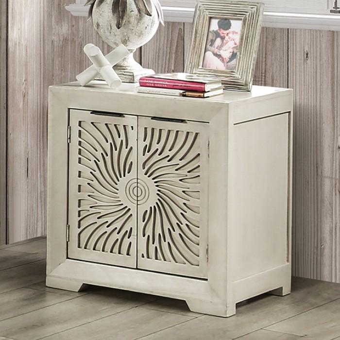 

    
Contemporary Ivory Solid Wood Nightstand Furniture of America EM7080IV-N Geneva
