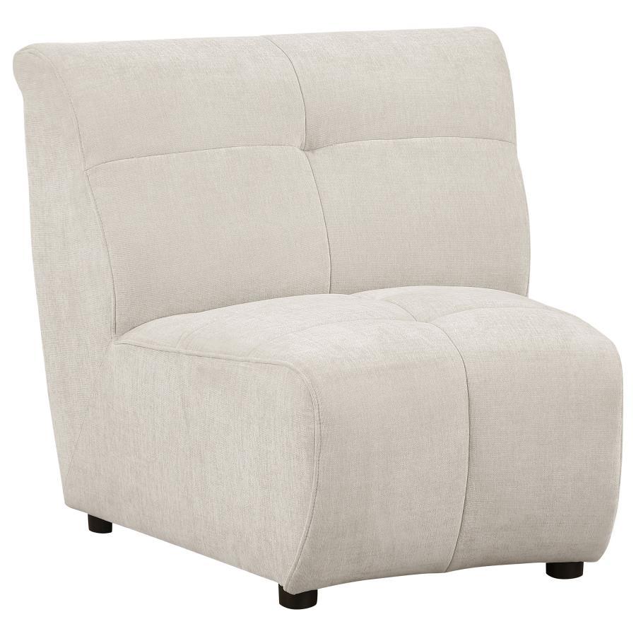 Contemporary, Modern Armless Chair Charlotte Armless Chair 551300AC 551300AC in Ivory Fabric