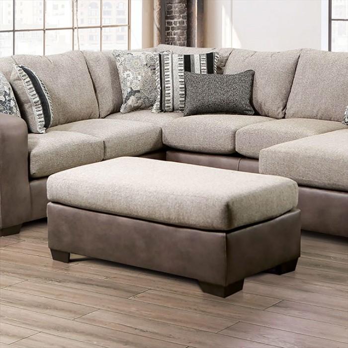 

    
Furniture of America SM5404-2PC Ashenweald Sectional Sofa and Ottoman Light Brown SM5404-2PC
