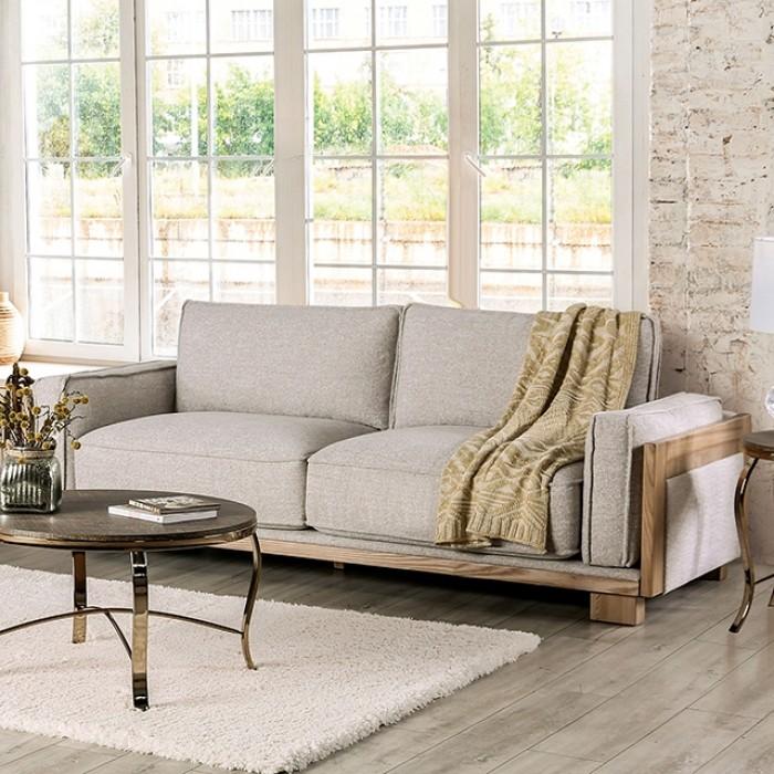 Contemporary Living Room Set Harstad Living Room Set 2PCS CM9983LB-SF-S-2PCS CM9983LB-SF-S-2PCS in Light Brown, Natural Fabric