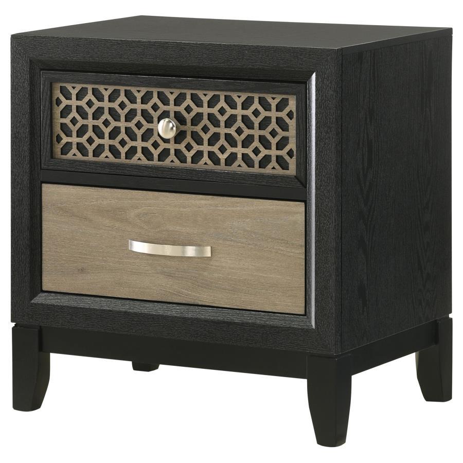 

    
 Shop  Contemporary Light Brown Wood Nightstand Coaster Valencia 223042

