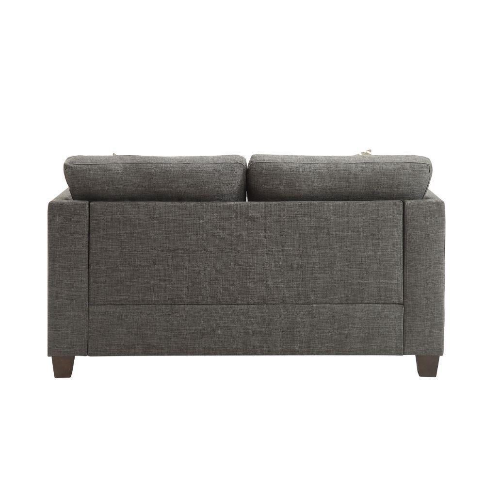 

    
Contemporary Light Charcoal Linen Loveseat by Acme Laurissa 52406
