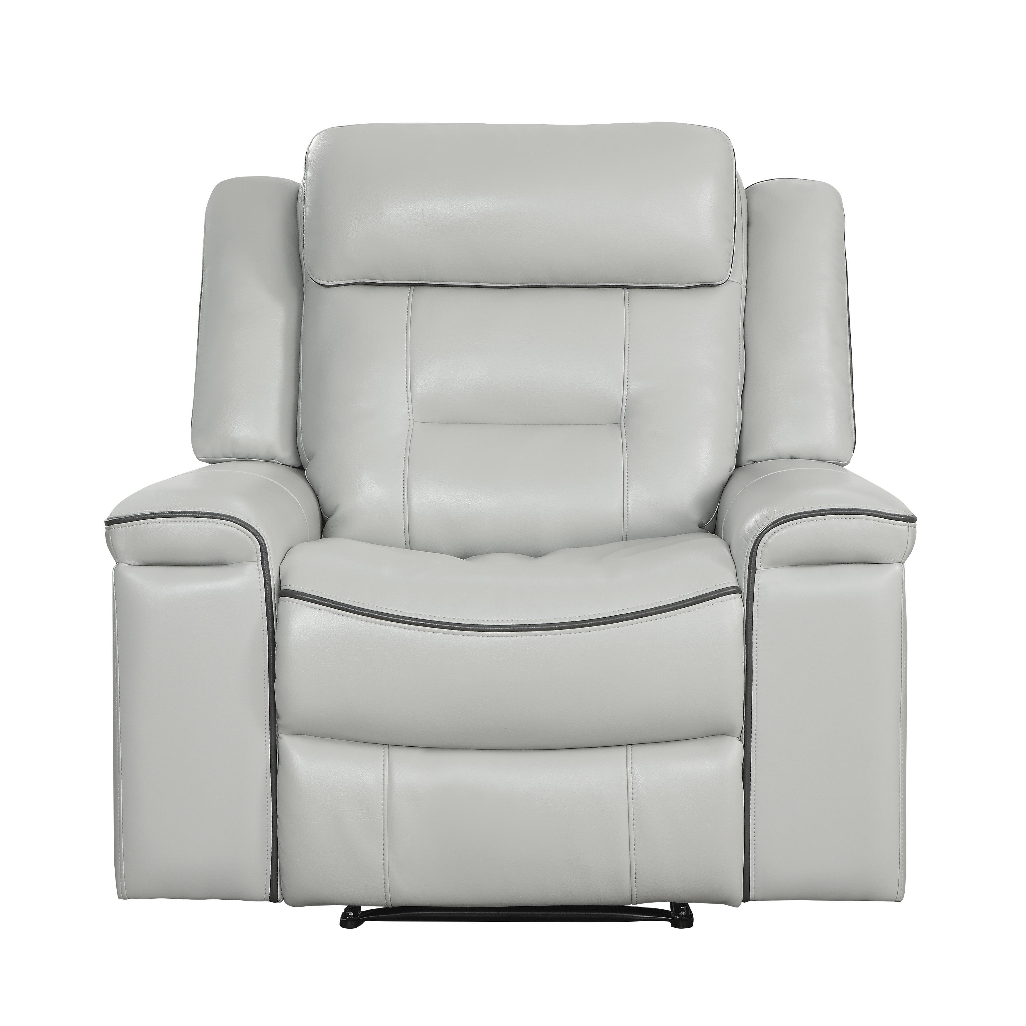 

    
Contemporary Light Gray Faux Leather Reclining Chair Homelegance 9999GY-1 Darwan
