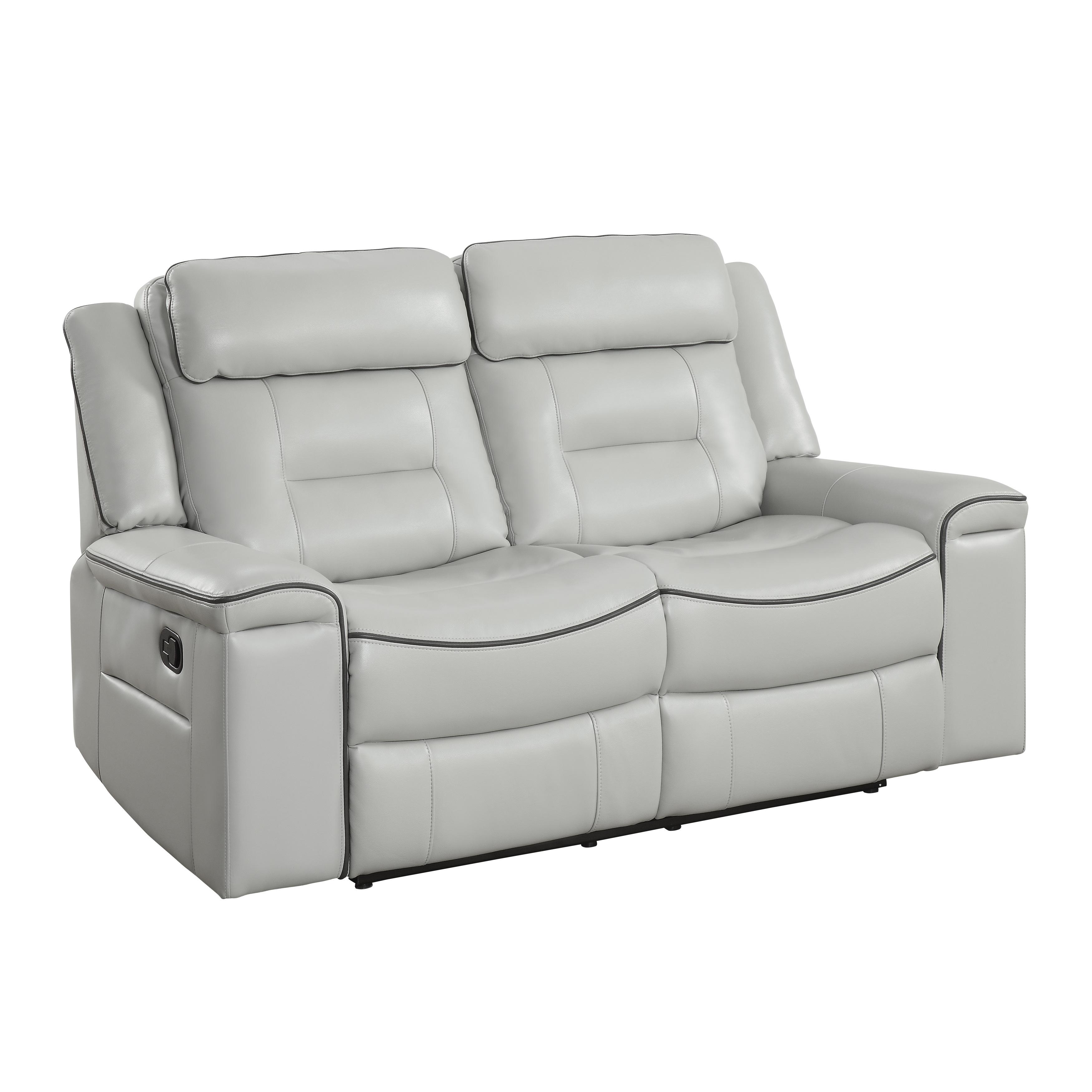 

    
Contemporary Light Gray Faux Leather Reclining Loveseat Homelegance 9999GY-2 Darwan
