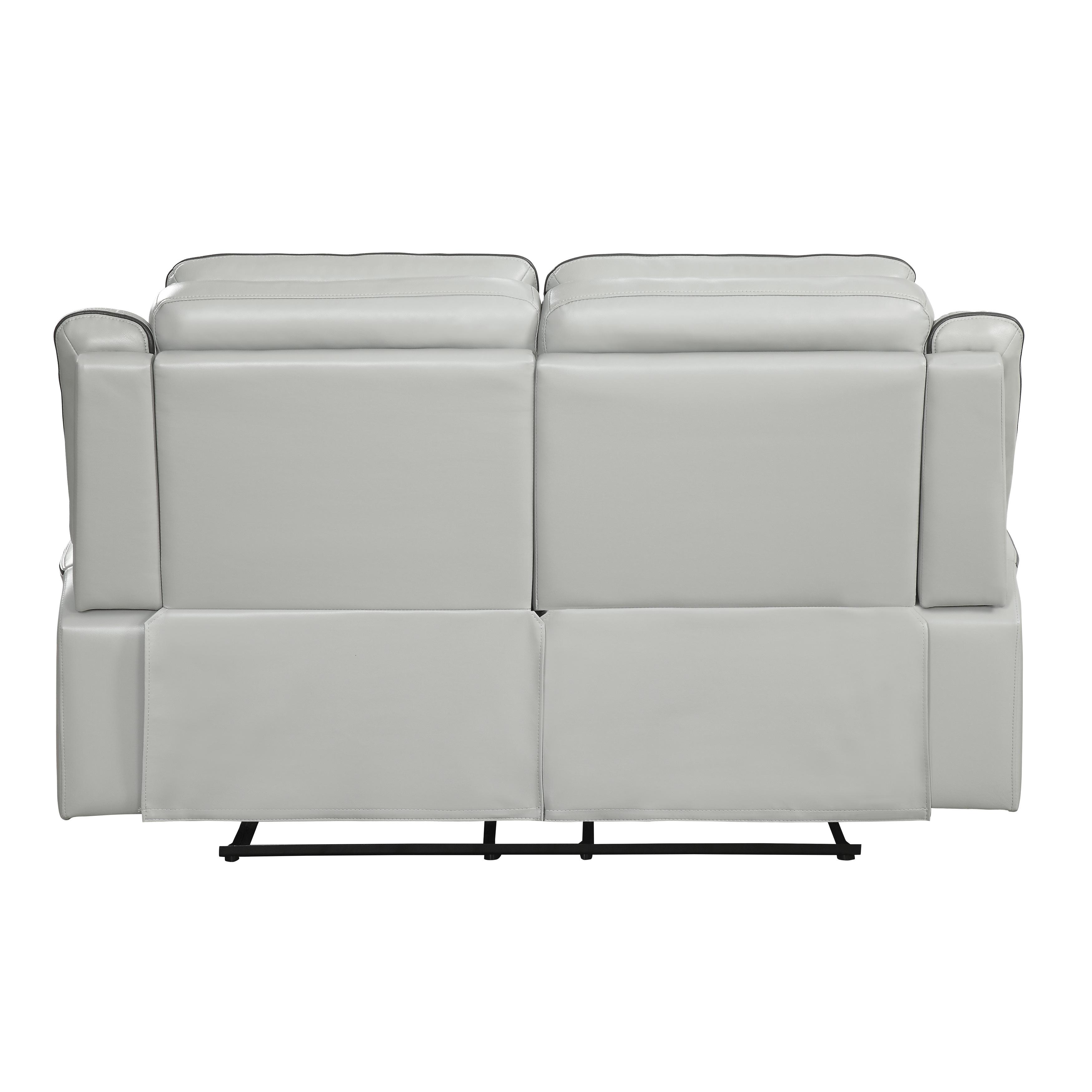 

    
 Order  Contemporary Light Gray Faux Leather Reclining Sofa Set 2pcs Homelegance 9999GY Darwan
