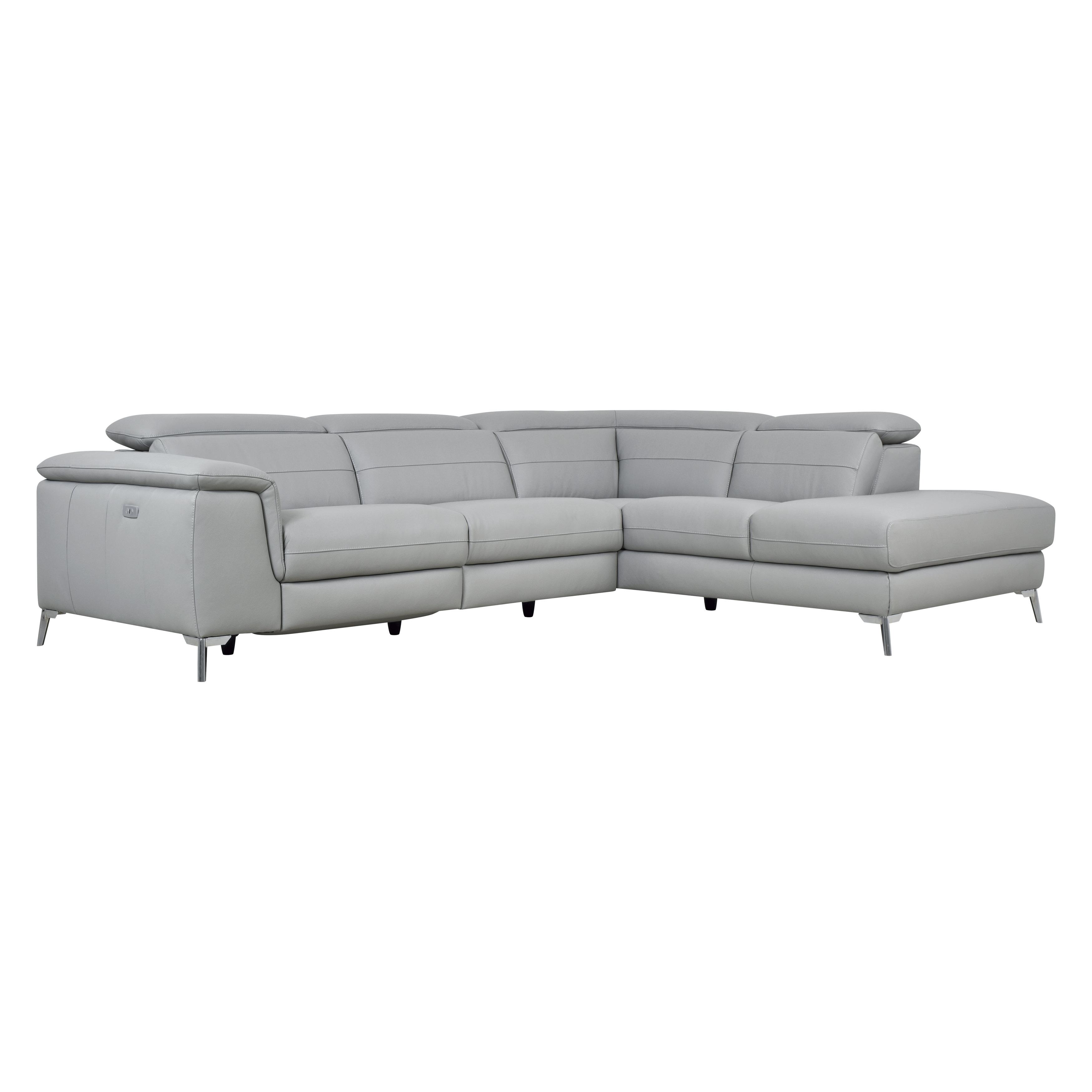 

    
Contemporary Light Gray Leather 2-Piece Sectional Homelegance 8256GY* Cinque
